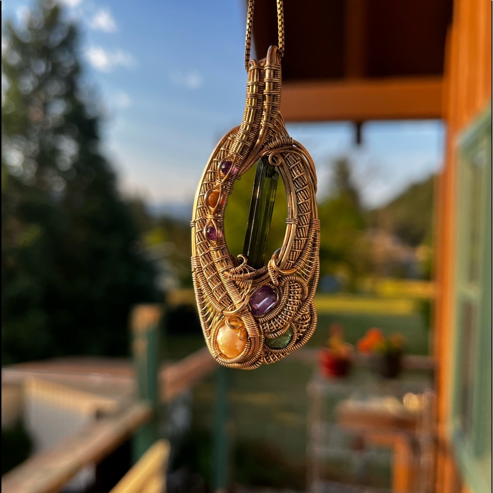 Silver Wire wrap pendant (handmade)